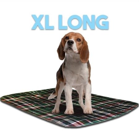 LENNYPADS Lennypads 2436LPG 24 x 36 in. Extra Large Washable Pet Pad - Green Plaid 2436LPG